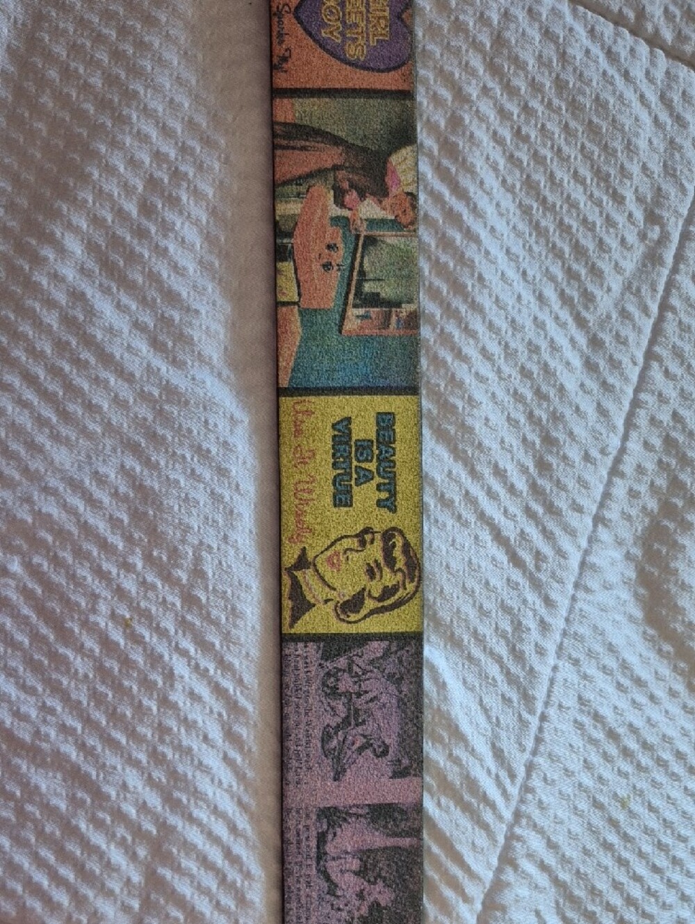 Vintage Graphic Yellow Print Leather Belt - Unbranded - Picture 3 of 7